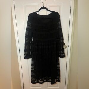 Witchy Striped Mesh Dress